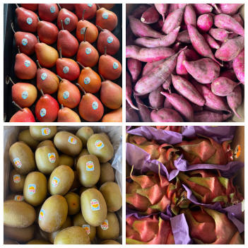 【星期二5月7号】取货：日本小地瓜🍠、澳洲本地带花香味的红心火龙果、超大果黄金猕猴桃和特级红啤梨