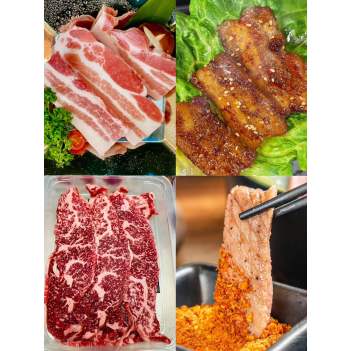 5月9日周四。母亲节烤肉可以安排啦👍韩式五花肉片+M9和牛烤肉片